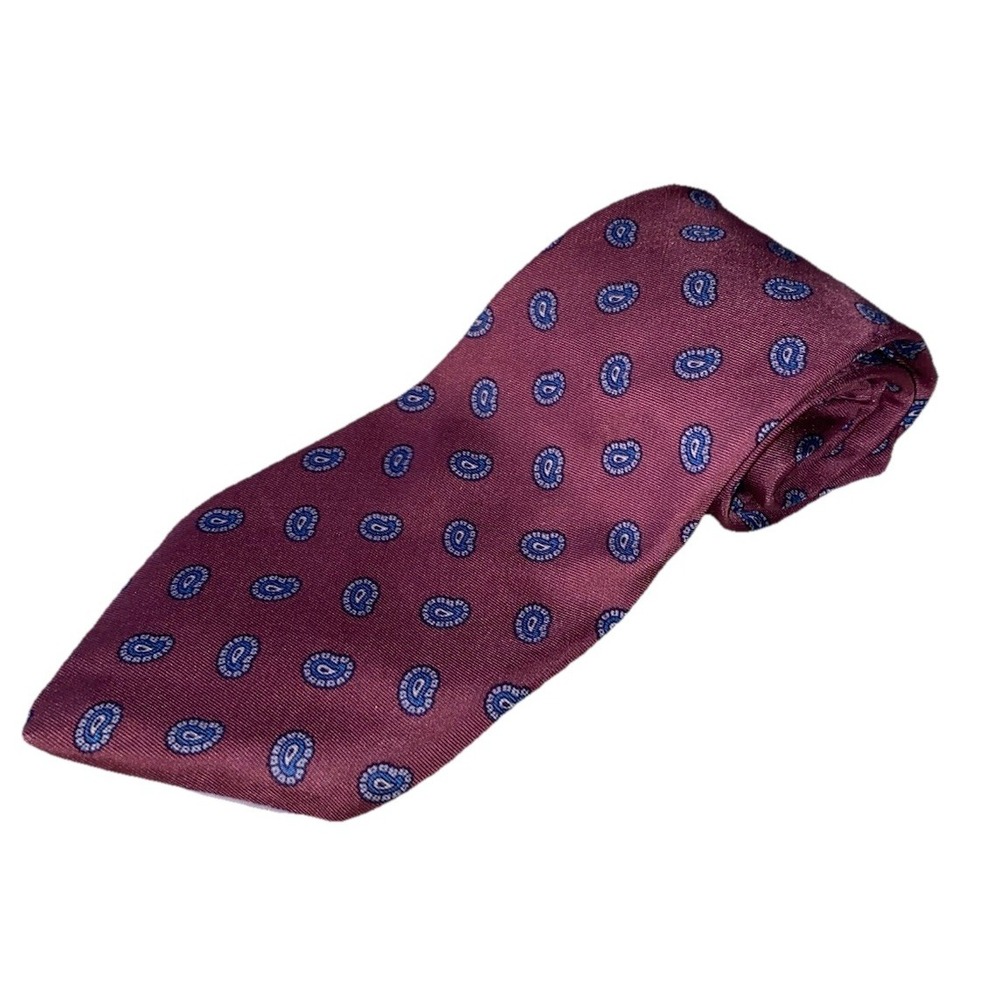 Westbury Vintage 100% Italian Silk Men's Necktie Violet & Blue Tie 56" X 3.75"